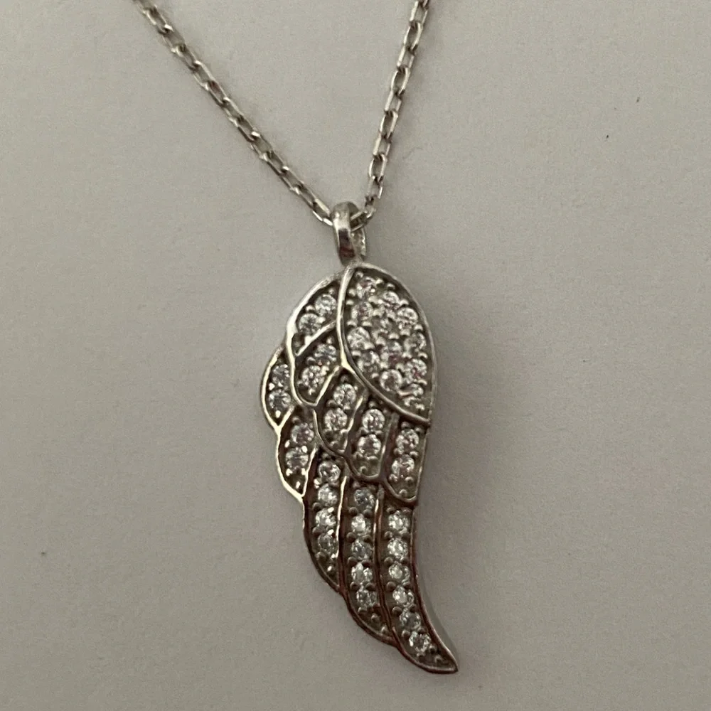 925 Silver angelwing necklace cubic zirconia wing
